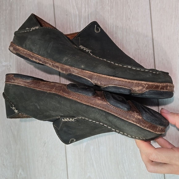 Olukai Mens Moloa Leather Loafer Slip on shoes sz 10 - Picture 11 of 12